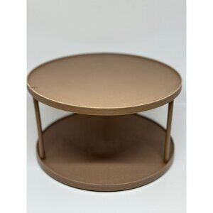 VTG Rubbermaid 2-Tier Lazy Susan Organizer 6"x10" Brown Double Decker Turntable